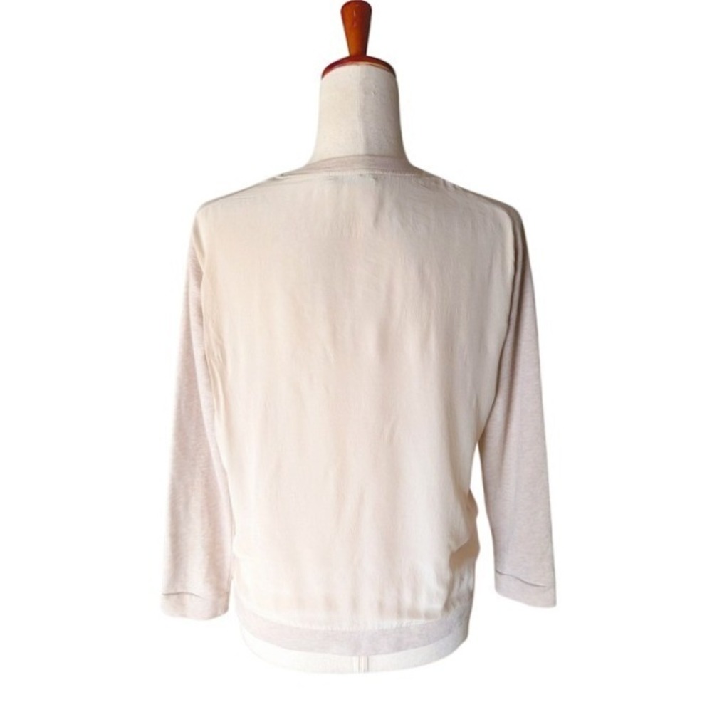 COS Women Heathered Oatmeal Silk Back Cotton Modal Knit Top Size Small‎ - Picture 3 of 8